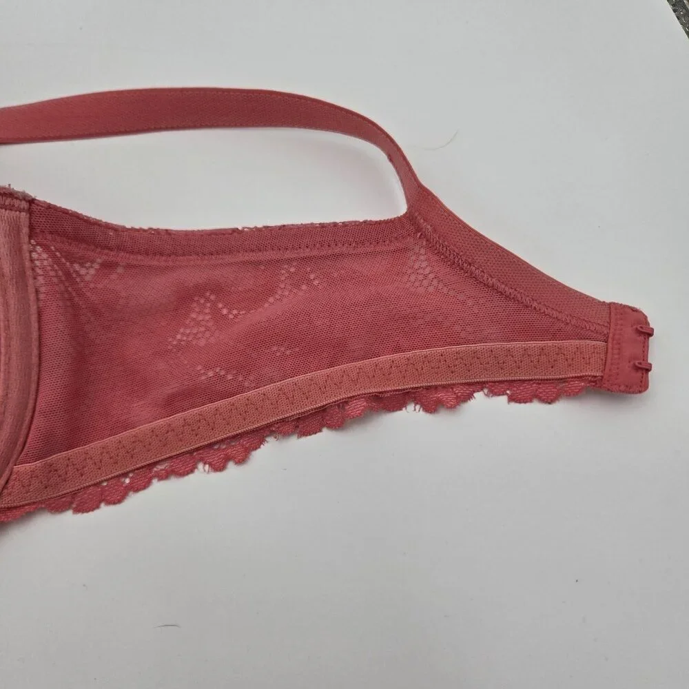 Maidenform One Fab Fit Custom Lift Underwire Bra Womens 36D Pink Lace 7009 27701